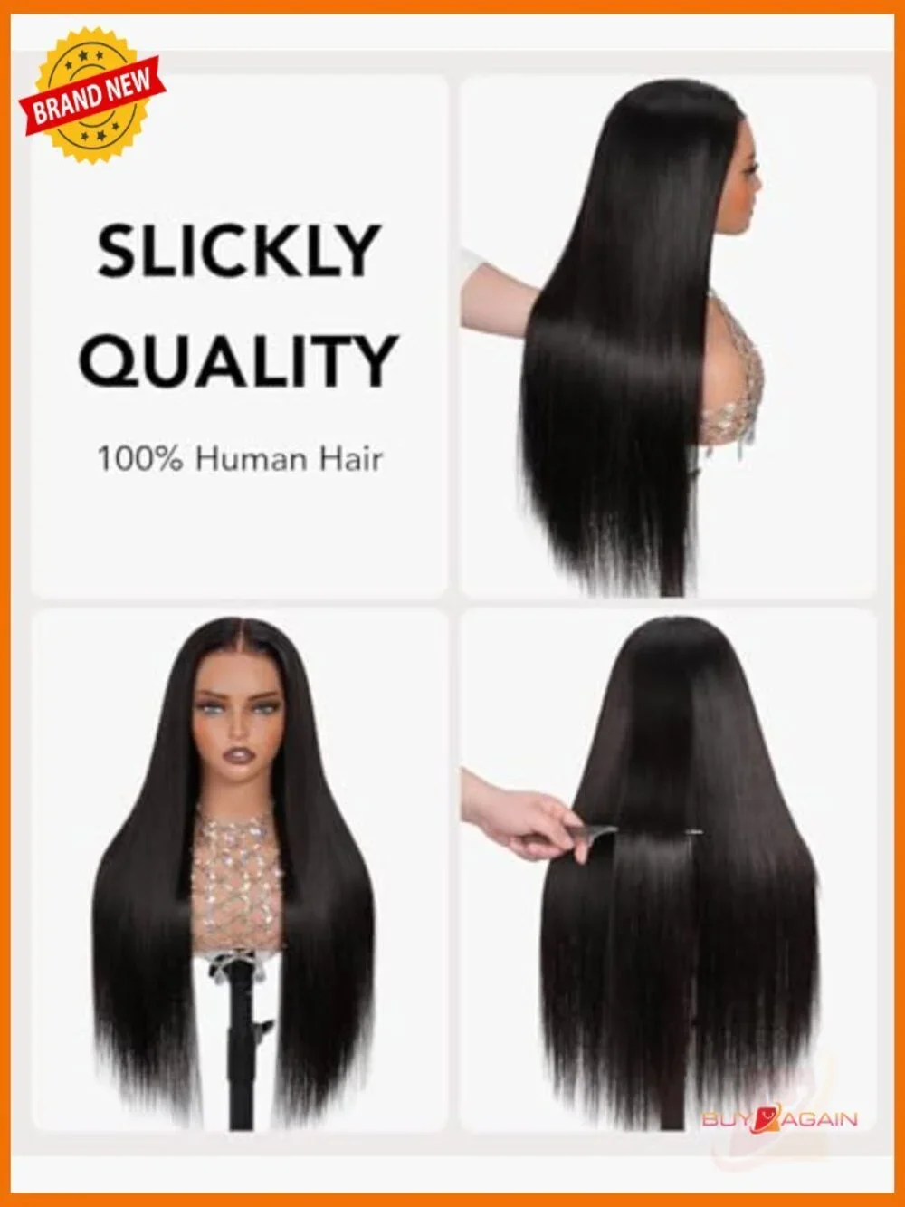 13x6 Glueless Human Hair Wig Straight Pre Plucked Pre Cut HD Lace Drawstring